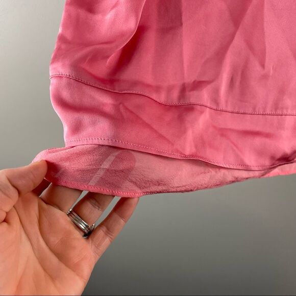 Nouvelle pink silk chiffon trim camisole tank XS - Picture 4 of 6